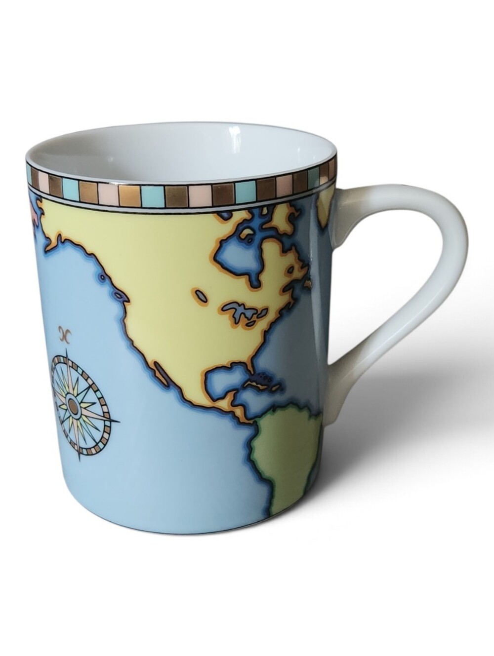 Porcelain Tiffany & Co. "World Discovery" / World Map Compass Mug